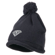 Diamond Embroidered Pom knitting Hat