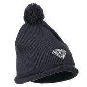 Diamond Embroidered Pom knitting Hat