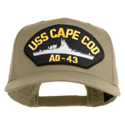 USS Cape Cod AD 43 Patched Solid Cotton Twill 5 Panel Prostyle Snap Cap - Khaki OSFM