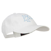 Dolphins Outline Embroidered Washed Cotton Cap