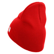 US Marine Corps Semper FI Symbol Embroidered 8 Inch Short Beanie Made in USA - Red OSFM