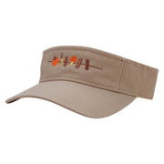 Skewered Food Embroidered Pro Style Cotton Twill Washed Visor - Khaki OSFM