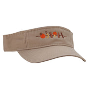 Skewered Food Embroidered Pro Style Cotton Twill Washed Visor - Khaki OSFM