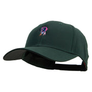 Colorful Dane Dog Embroidered Solid Cotton Twill Low Profile Snap Cap - Dk-Green OSFM