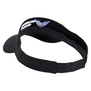 Air Force Veterans Embroidered Cotton Twill Sun Visor - Black OSFM