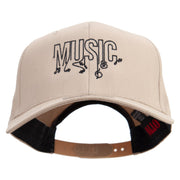 Music Art Embroidered Solid Cotton Twill Prostyle Cap - Khaki OSFM