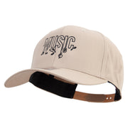 Music Art Embroidered Solid Cotton Twill Prostyle Cap - Khaki OSFM