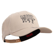 Music Art Embroidered Solid Cotton Twill Prostyle Cap - Khaki OSFM