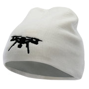 Drone Embroidered 8 inch Acrylic Short Beanie