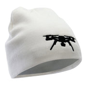 Drone Embroidered 8 inch Acrylic Short Beanie