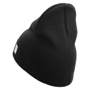 US Marine Corps Semper FI Symbol Embroidered 8 Inch Short Beanie Made in USA - Black OSFM