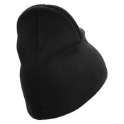 US Marine Corps Semper FI Symbol Embroidered 8 Inch Short Beanie Made in USA - Black OSFM