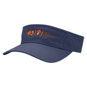 Skewered Food Embroidered Pro Style Cotton Twill Washed Visor - Navy OSFM