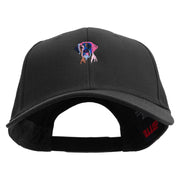 Colorful Dane Dog Embroidered Solid Cotton Twill Low Profile Snap Cap - Black OSFM