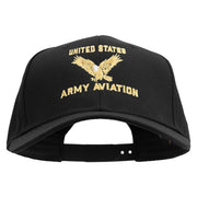 United States Army Aviation Embroidered Six Panels Pro Style Cap - Black OSFM