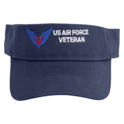 Air Force Veterans Embroidered Cotton Twill Sun Visor - Navy OSFM