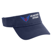 Air Force Veterans Embroidered Cotton Twill Sun Visor - Navy OSFM