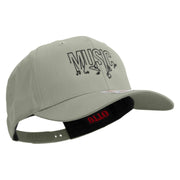 Music Art Embroidered Solid Cotton Twill Prostyle Cap - Grey OSFM