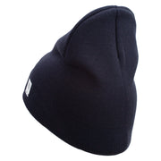 US Marine Corps Semper FI Symbol Embroidered 8 Inch Short Beanie Made in USA - Navy OSFM