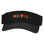 Skewered Food Embroidered Pro Style Cotton Twill Washed Visor - Black OSFM