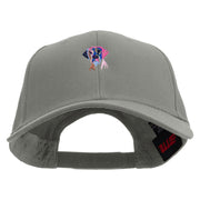 Colorful Dane Dog Embroidered Solid Cotton Twill Low Profile Snap Cap - Grey OSFM