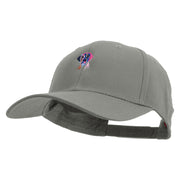 Colorful Dane Dog Embroidered Solid Cotton Twill Low Profile Snap Cap - Grey OSFM