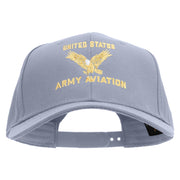 United States Army Aviation Embroidered Six Panels Pro Style Cap - Grey OSFM