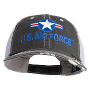 U.S. Air Force Roundel Embroidered Low Profile Special Cotton Mesh Cap - Black OSFM
