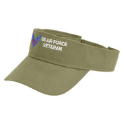 Air Force Veterans Embroidered Cotton Twill Sun Visor - Khaki OSFM