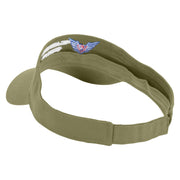 Air Force Veterans Embroidered Cotton Twill Sun Visor - Khaki OSFM