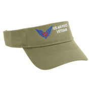 Air Force Veterans Embroidered Cotton Twill Sun Visor - Khaki OSFM