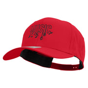 Music Art Embroidered Solid Cotton Twill Prostyle Cap - Red OSFM