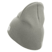 US Marine Corps Semper FI Symbol Embroidered 8 Inch Short Beanie Made in USA - Dk-Ash OSFM