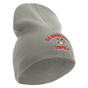 US Marine Corps Semper FI Symbol Embroidered 8 Inch Short Beanie Made in USA - Dk-Ash OSFM