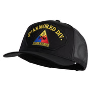 3rd Armored Division Spearhead Patched Solid Cotton Twill Mesh Prostyle Cap - Black OSFM