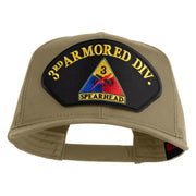 3rd Armored Division Spearhead Patched Solid Cotton Twill Mesh Prostyle Cap - Khaki OSFM