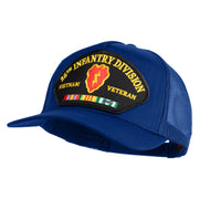 25th Infantry Division Vietnam Veteran Patched Solid Cotton Twill 5 panel Mesh Back Cap - Royal OSFM