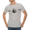 Man On Boat Graphic Design Ring Spun Combed Cotton Short Sleeve Deluxe Jersey T-Shirt - Heather-Grey XS