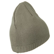 Decorative Ribbed Short Beanie