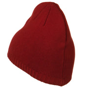 Decorative Ribbed Short Beanie