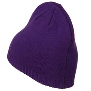 Decorative Ribbed Short Beanie