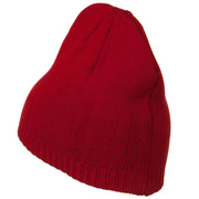 Decorative Ribbed Short Beanie