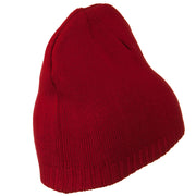 Decorative Ribbed Short Beanie