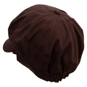 Rio De Janeiro Landmark Embroidered Cotton Elastic Newsboy Cap - Brown OSFM