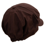 Rio De Janeiro Landmark Embroidered Cotton Elastic Newsboy Cap - Brown OSFM