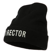 Director Embroidered Long Beanie