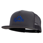 Paws Logo 5 Panel Mesh Trucker Snapback Cap - Charcoal OSFM