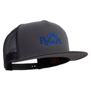 Paws Logo 5 Panel Mesh Trucker Snapback Cap - Charcoal OSFM