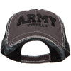 3D Army Veteran Embroidered Vintage Frayed Cap