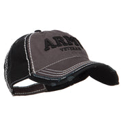 3D Army Veteran Embroidered Vintage Frayed Cap